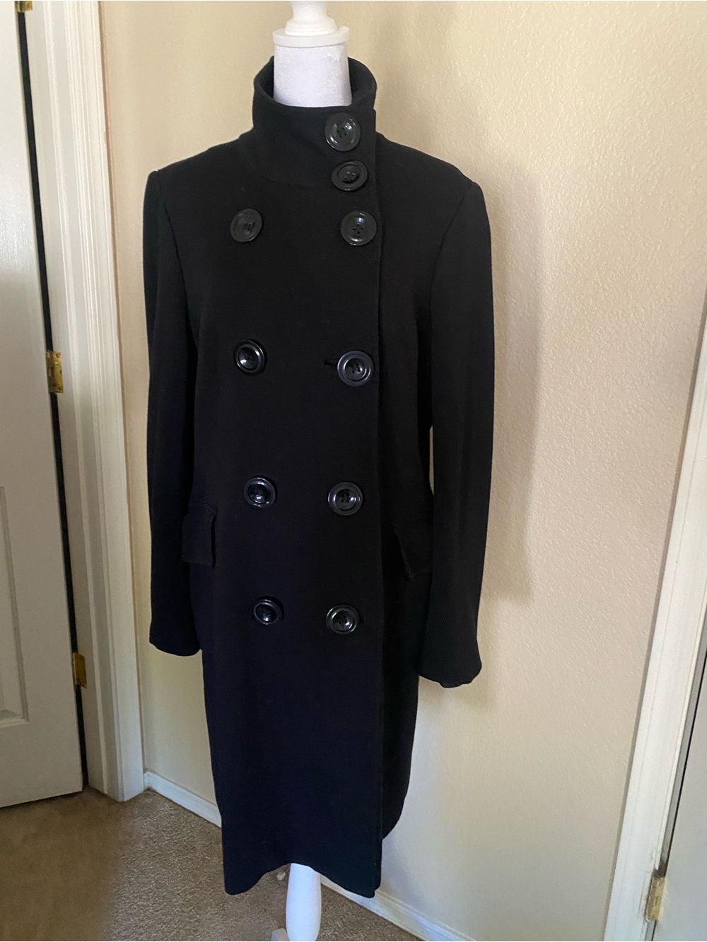 Black Double-Breasted Pea Coat